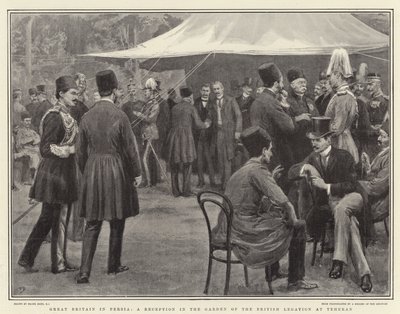 Gran Bretaña en Persia, una recepción en el jardín de la Legación Británica en Teherán de Frank Dadd